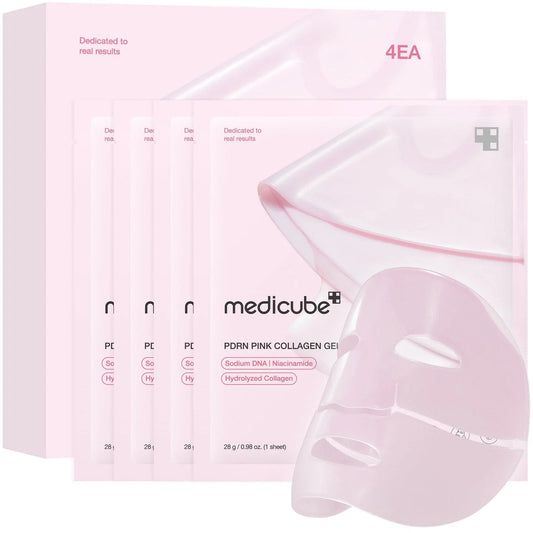 Medicube - Mascarilla de Gel de Colágeno Rosa PDRN (Pack 4 unid)